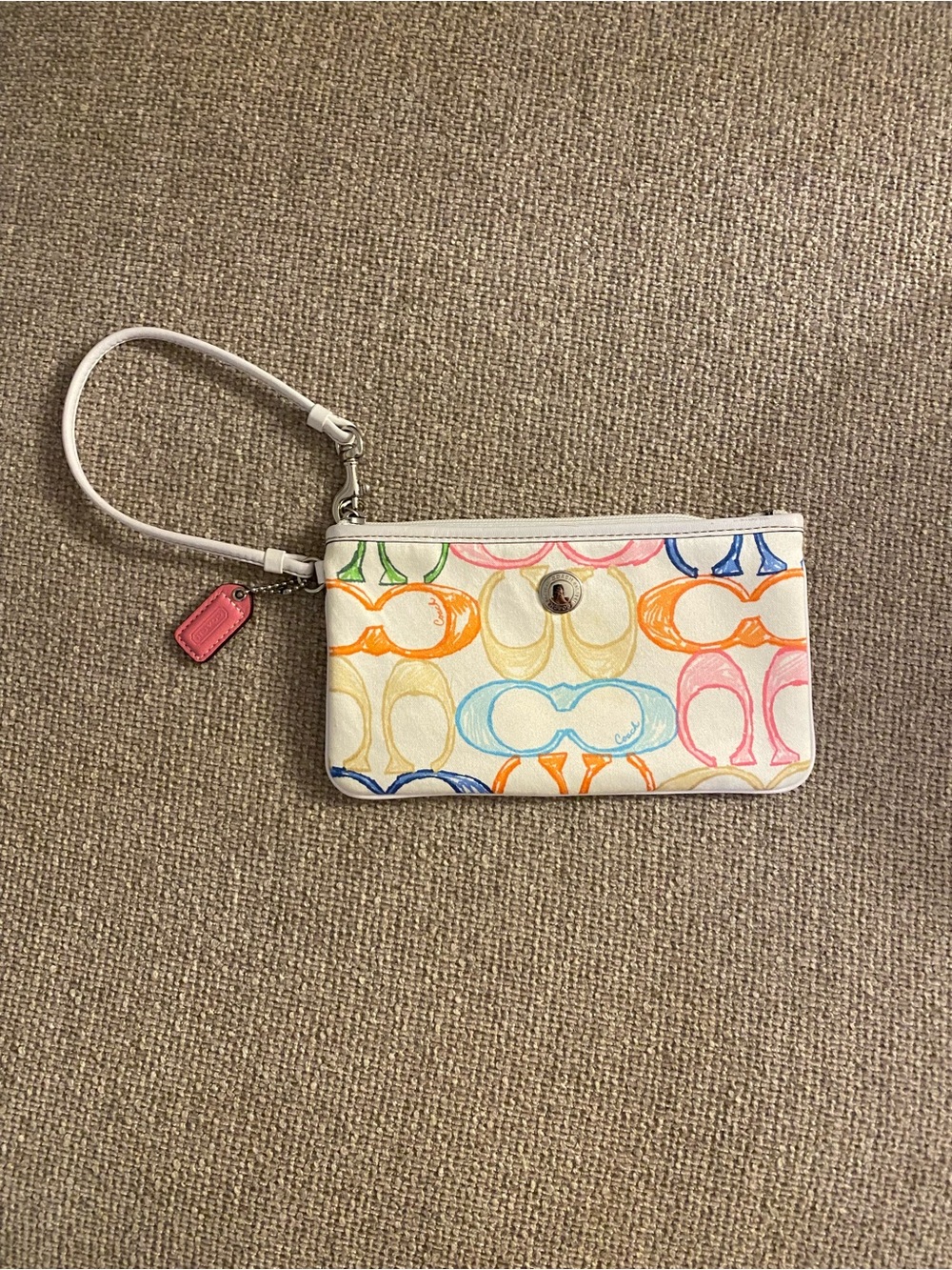 Vintage Coach Multicolor Signature Wristlet